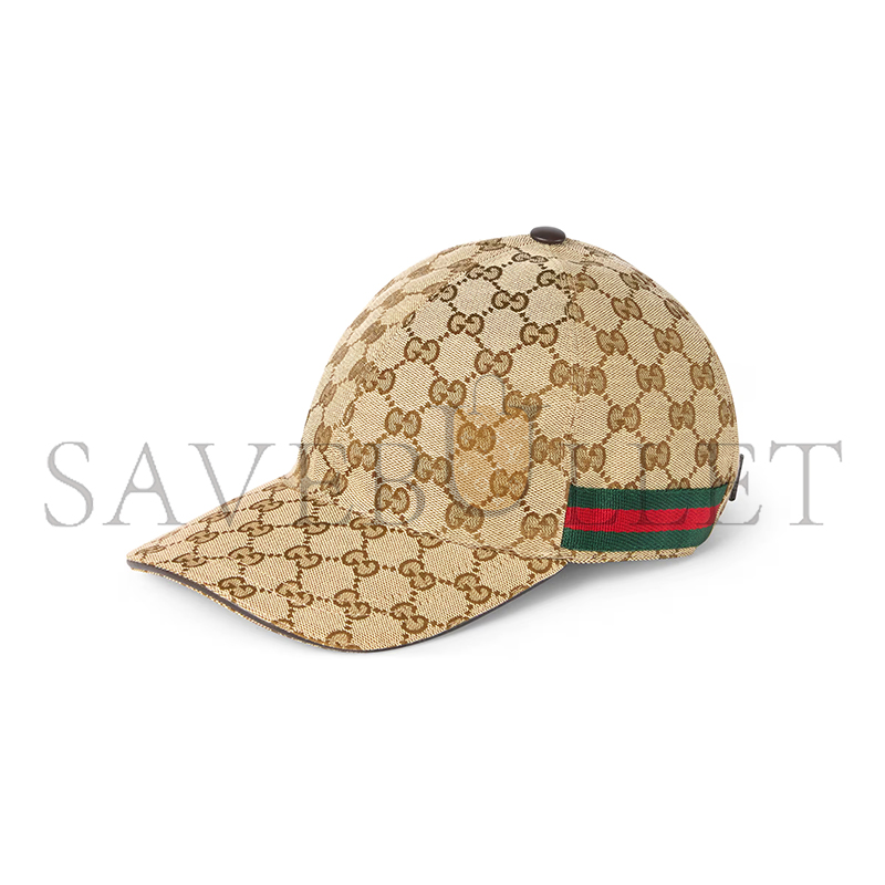 GUCCI ORIGINAL GG CANVAS BASEBALL HAT WITH WEB 200035